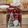 thumbnail image 1 of Nouveau Drapeau de Table de Noël Poinsettia Rouge Flocon de Neige Nappe Décorative Vintage en Lin, 1 of 7