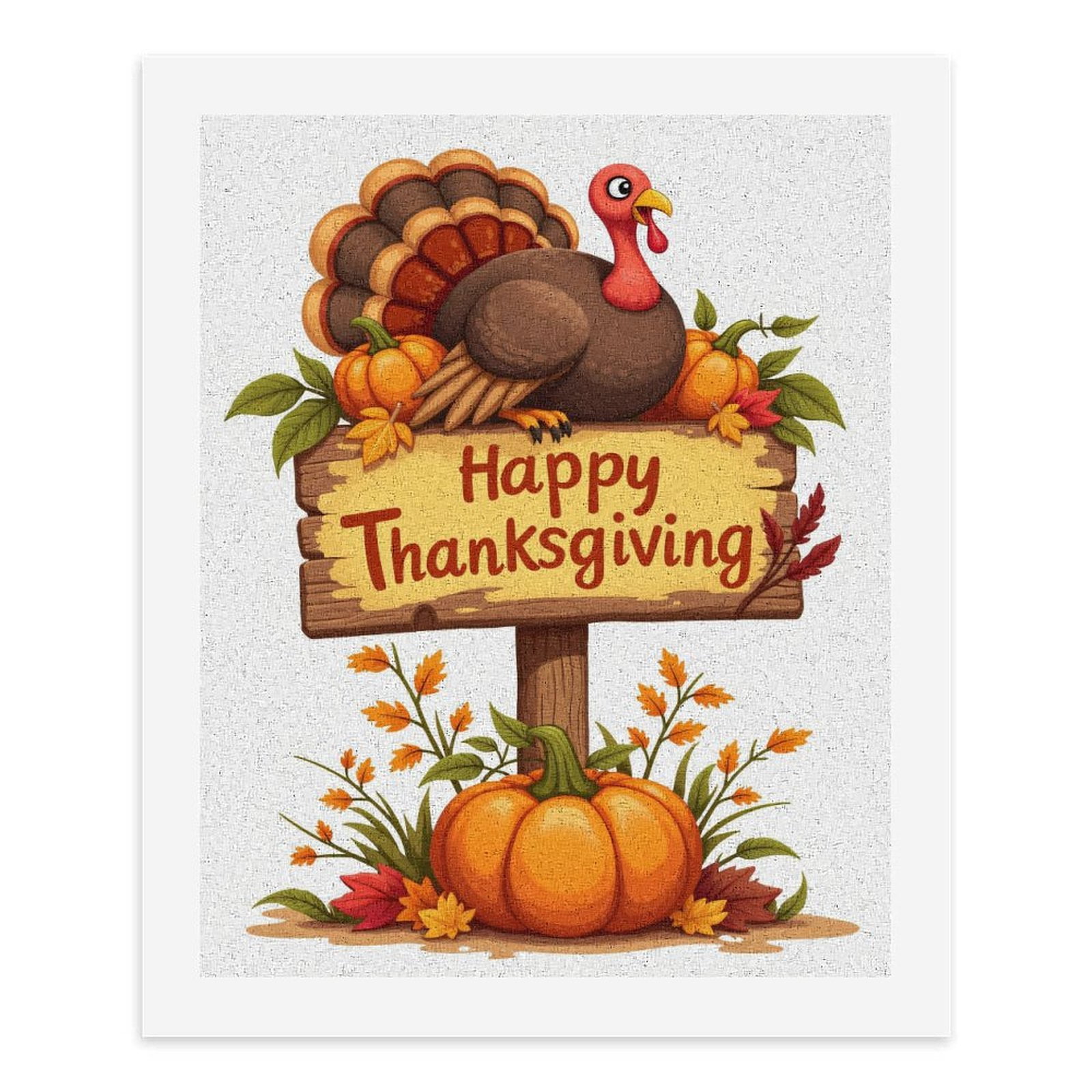 Paint By Numbers Kit for Adults Beginner - DIY Thanksgiving Turkey Autumn Sign Canvas Painting Kits for Adults, Frameless Paint By Number for Adults for Home Wall Decor 16x20 Inch