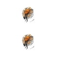 thumbnail image 1 of Qarigey Vintage Women Plume Fascinator Mesh Velo Clip Horquilla Flor Headwear Club Caballo Carreras Eventos Iglesia Negro + naranja negro+naranja 2Conjunto, 1 of 6