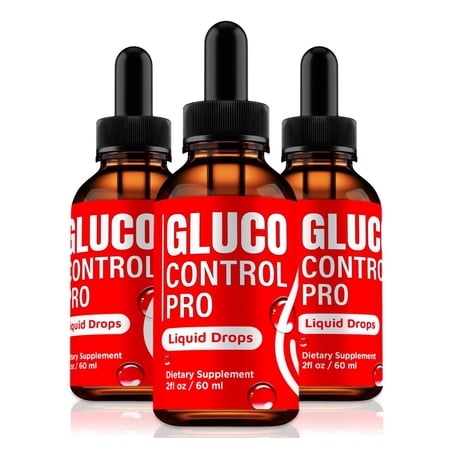 (3 Pack) Gluco Control Pro Liquid Drops - Blood Support Formula, Official GlucoControl to Maintain Overall Wellness, All Natural Glucose Control to Support Healthy Lifestyle (90 Servings)
