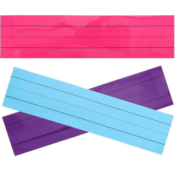 Magnetic Sentence Strips for Whiteboard with Lining Design Assorted Color 3pcs