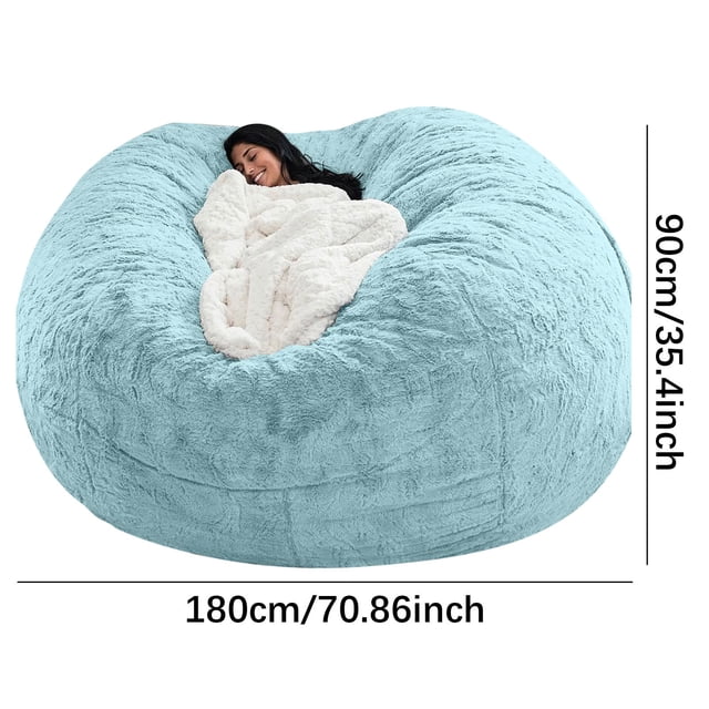 Housse de Fauteuil Poire, Grande Housse de Sofa Circulaire en Velours pour Adultes et Enfants, Housse de Meuble Lounge Ronde Douce et Duveteuse, Fermeture Éclair Lavable, Sans Remplissage, pour Salon, Chambre, Bureau à Domicile