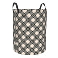 thumbnail image 2 of Balery Daisy Plaid Black Round Laundry Basket with Handles Waterproof Freestanding Laundry Hamper for Clothes Toys in the Dorm and Family-Medium, 2 of 8