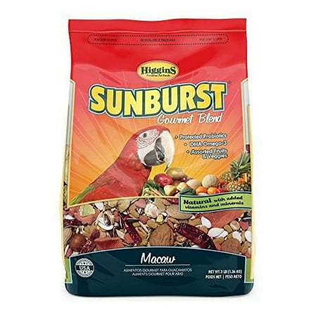 Higgins Sunburst Macaw Bird Food, 3 Lb
