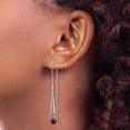 thumbnail image 4 of Auriga Fine Jewelry 925 Sterling Silver Black Crystal Threader Earrings for Women, 4 of 6