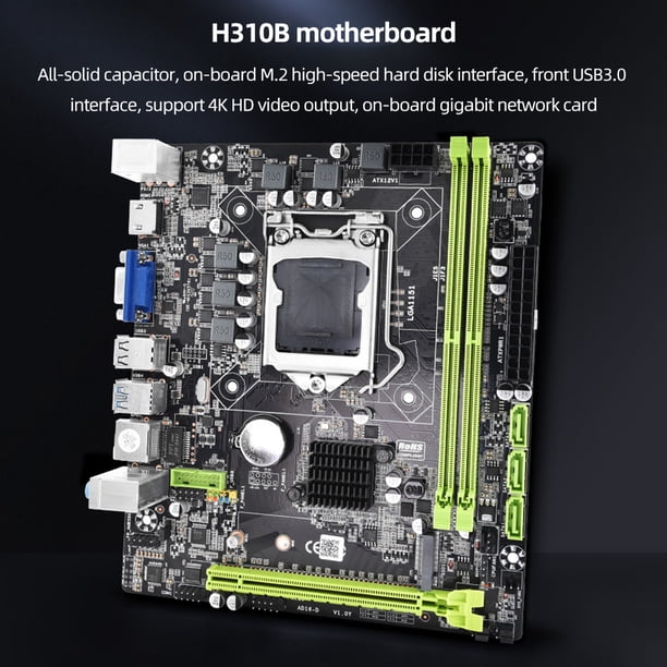 Tarjeta Madre Placa base H310B M-ATX LGA1151 Placa base 32GB 2 X DDR4 Soporte SATA3.0 NVME M.2