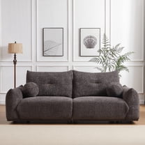 Modern Simple Lamb's Wool 90'' 2-Seater Sofa for Living Room and Bedroom (Gray)