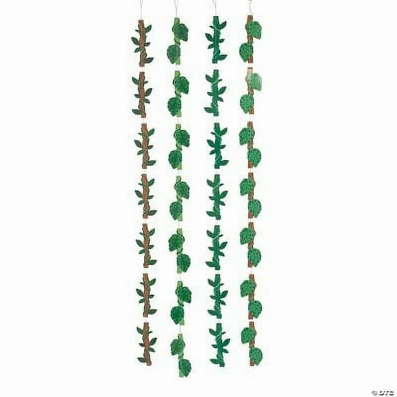 Fun Express Tropical Hanging Vines - Vibrant Luau Party Decor for Summer Celebrations - Perfect for Weddings Bridal Showers Receptions Special Events 6 Feet Festive Touch to Any Party - 12 Pieces