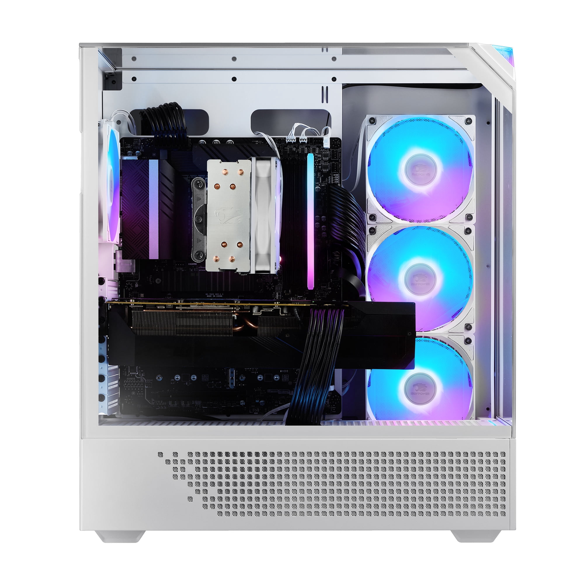 iBUYPOWER Element Gaming PC Desktop Computer AMD Ryzen 7 8700F CPU, NVIDIA GeForce RTX 5060 8GB GPU, 16GB DDR5 RGB 5200MHz RAM, 1TB NVMe SSD, Windows 11 Home, Gamer Keyboard and Mouse - EWA7N5601