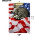 thumbnail image 3 of FMSHPON Cat American Flag Clipboard Hardboard Wood Nursing Clip Board and Pull for Standard A4 Letter 13x9 inches, 3 of 8
