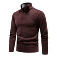 thumbnail image 5 of RMGVDSD Mens Quarter Zip Pullover Sweaters Winter Sweater Coat High Neck Lined Thick Knit Long Sleeve Shirt Thermal Pullover For Cold Weather Knit Polo Sweaters, 5 of 6