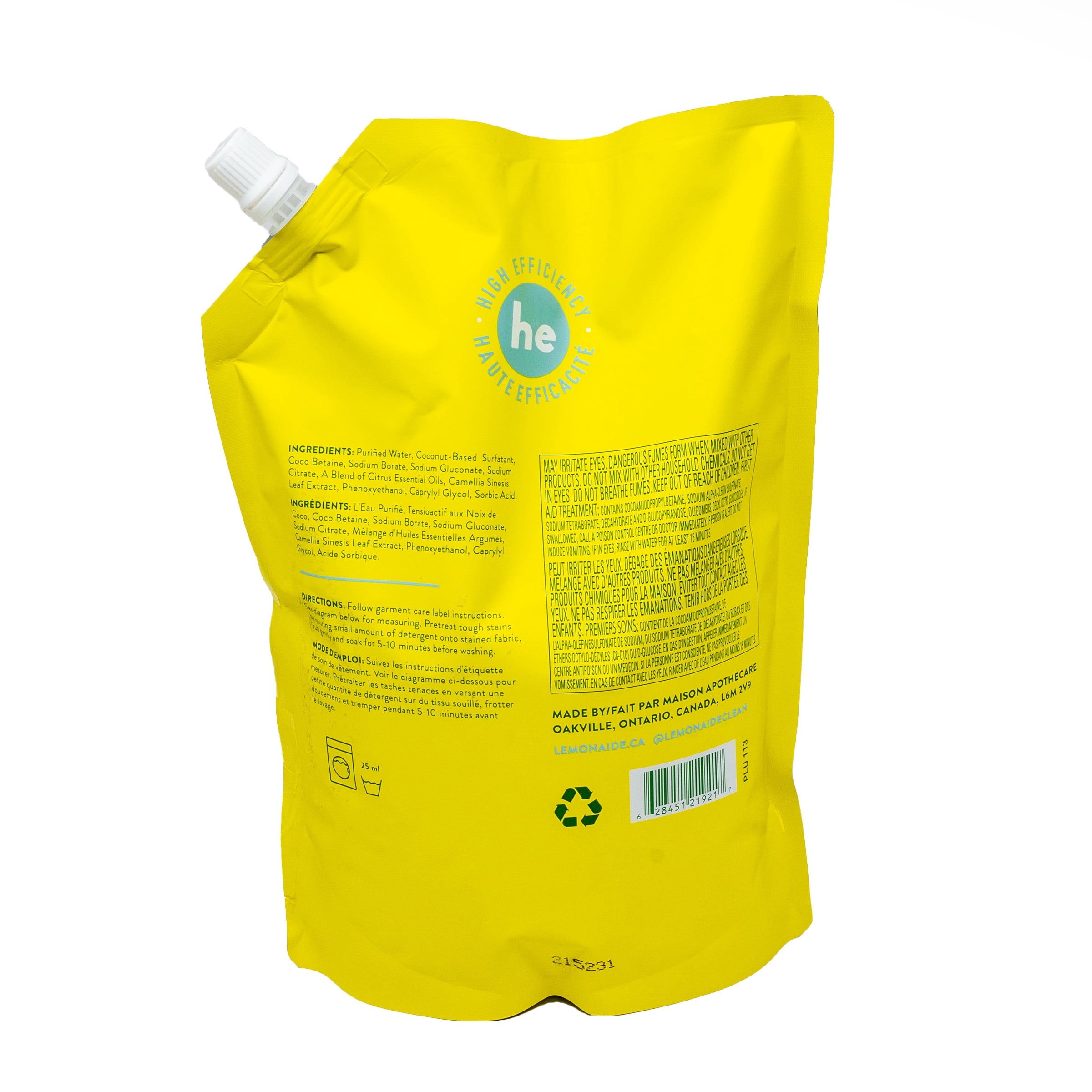 Lemon Aide, Laundry Detergent, Lemon, 1.5L