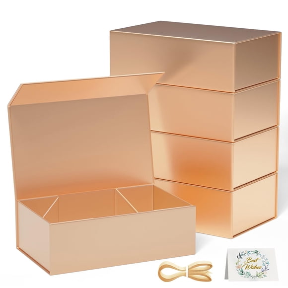 Caja de regalo RYDDOY Rose Gold, 9,5 x 6 x 3 pulgadas, cierre magnético, paquete de 5
