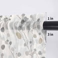 thumbnail image 5 of Gray Botanical Valance Curtains for Kitchen/Living Room/Bathroom/Bedroom Window, Rod Pocket Small Topper Half Short Window Curtains Voile Sheer Scarf, Farmhouse Spring Summer Floral Leaves 54"x18", 5 of 8