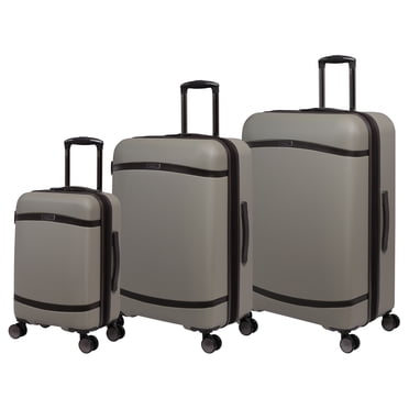 bagaglio Quaint 3Pc Hardside Spinner Set, Nero con mandorle bagaglio Quaint 3Pc Hardside Spinner Set, Nero con mandorle