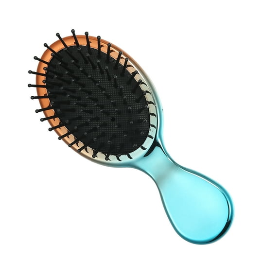 Unique Bargains Mini Travel Hair Brush Pocket Gradient Detangler Brush for Wet and Dry Hair Brush for Women Orange Green