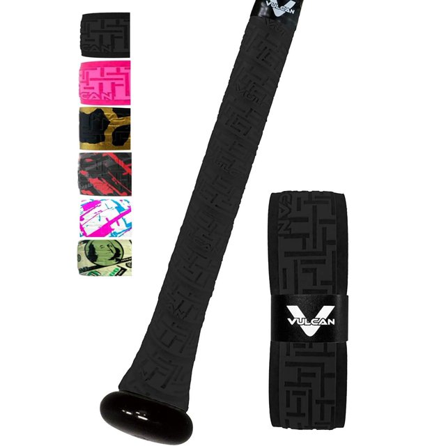 Bat Grip Vulcan - Pelota de béisbol/sóftbol (1,75 mm), color negro