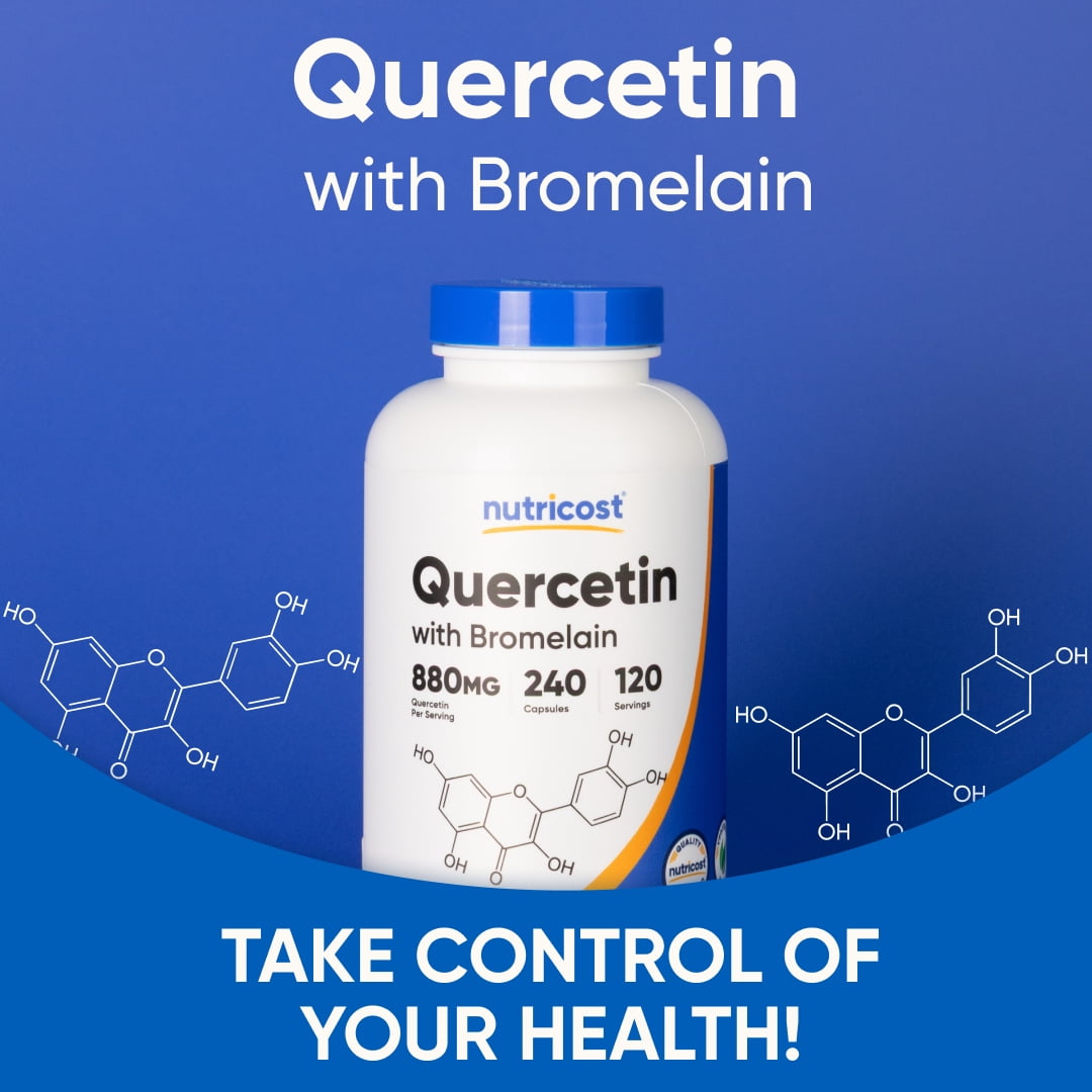 Nutricost Quercetin with Bromelain 880mg, 240 Capsules - Gluten Free & Non-GMO Supplement