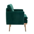 thumbnail image 5 of Accent Chair with Gold Metal Legs, Mid-Century Modern Tufted Velvet Accent Chair, Upholstered Comfy Arm Chair with Removable Seat Cushion, for Living Room, Bedroom, Bedroom, Green, 5 of 7