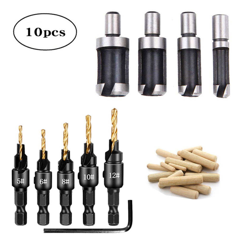 10X 1/4 Hex Countersink Drill Bit Wood Plug Cutter Woodworking Screw Holes Set Walmart Canada 10X 1/4 Hex Countersink Drill Bit Wood Plug Cutter Woodworking Screw Holes Set Walmart Canada