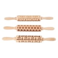 thumbnail image 3 of Rodillo de madera con relieve, bonito patrón navideño, rodillo grabado en relieve para hornear galletas en relieve, 3 uds., 3 of 5