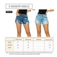 thumbnail image 5 of FashionMille Women Distressed Raw Hem ripped Jean Denim Shorts, 5 of 5
