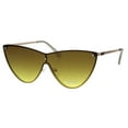thumbnail image 2 of SA106 Womens Shield Exposed Edge Chic Large Cateye Sunglasses Brown Yellow, 2 of 4