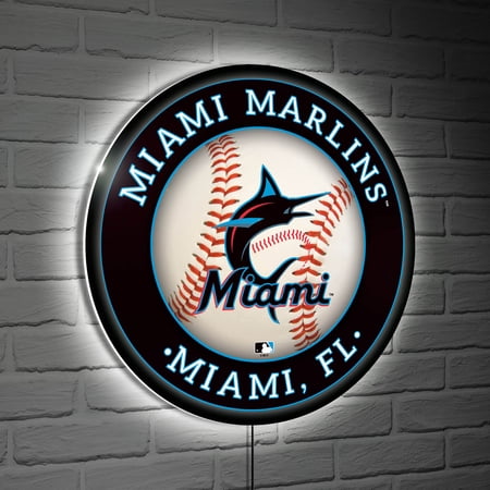 Miami Marlins LED XL Round Wall D-cor