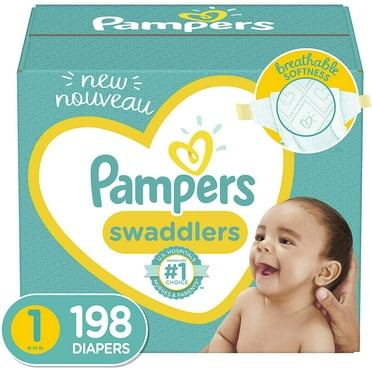 Pampers Newborn Swaddlers Disposable Baby Diapers, One Month Supply, Size 1, 8 - 14 lb, 198 Count