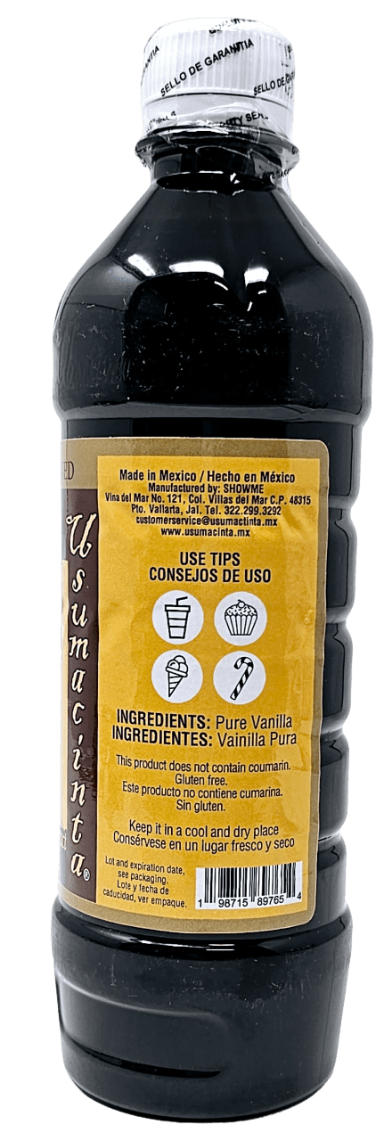 Usumacinta Pure Amber Mexican Vanilla Extract, 16.9oz, Made in Jalisco Mexico