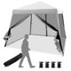 thumbnail image 1 of Costway 3x3m Carpa Plegable Instantáneo de Exterior Tienda de Patas Inclinadas con Paredes Laterales Altura Regulable para Patio Playa, 1 of 10