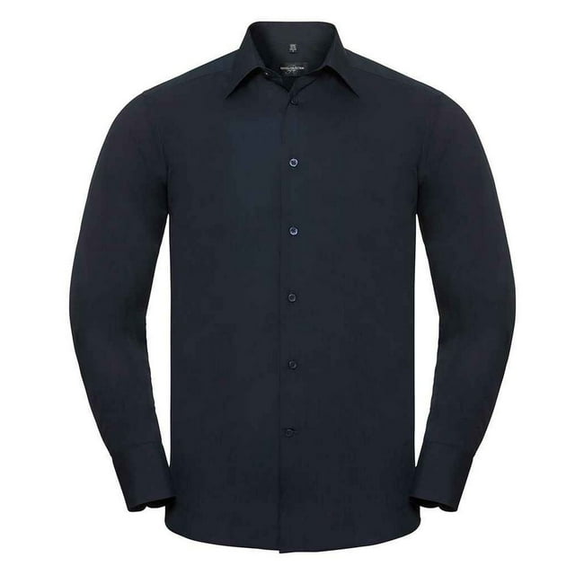 Russell Collection Mens Poplin Tailored Long-Sleeved Shirt