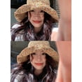 thumbnail image 5 of SikaFu Summer New Hollow Sun Sunscreen Hats Are Breathable And Not Stuffy Color, Color, Fake Wind Wide Eaves Woven Female Big Eaves Straw Hat, 5 of 5