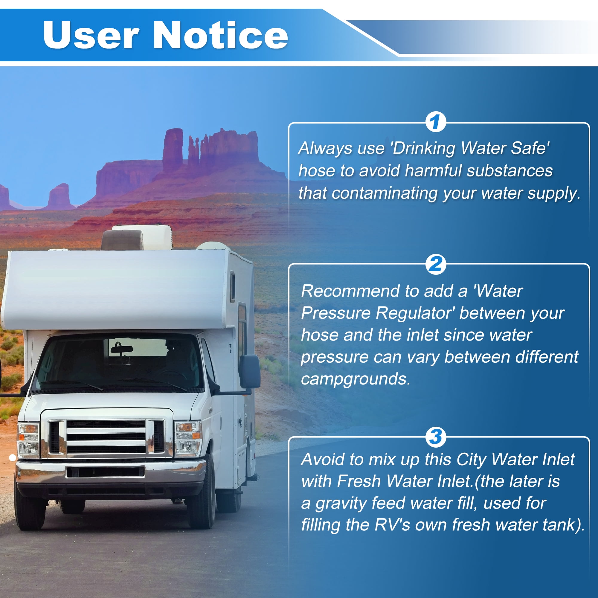 Unique Bargains RV Marine Camper Trailer Motorhome Dustproof City Water Inlet Connection