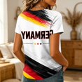 thumbnail image 5 of 2026 Soccer Cup Fan Jersey for Women, V-Neck Short Sleeve T-Shirt with Country Flag & Letter Print, Breathable Casual Sports Tee Pullover Top, 1 PC White M, 5 of 5