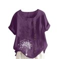 thumbnail image 2 of Lydiaunistar Summer Tops for Women Lightweight Polyester Casual Blouse, Button-Up Short Sleeve T-Shirt Perfect for Spring, Summer, and Fall Sizes SS-5XL, 2 of 4