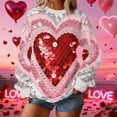 thumbnail image 2 of Vintage Tees for Women 2025 Cute Heart Print Long Sleeve Tunic Tops Casual Round Neck Long Sleeve Printed T-Shirt Top Dressy Casual Loose Blouses, 2 of 7