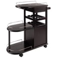 thumbnail image 3 of Winsome Jimmy Entertainment Transitional Solid Wood Bar Cart in Espresso, 3 of 12