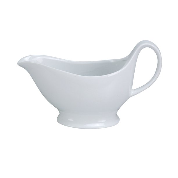 Sauce Boat, Sauce Boat, 8.5 Oz., 8 1/2"W X 2 1/2"L X 5"H, Porcelain, White