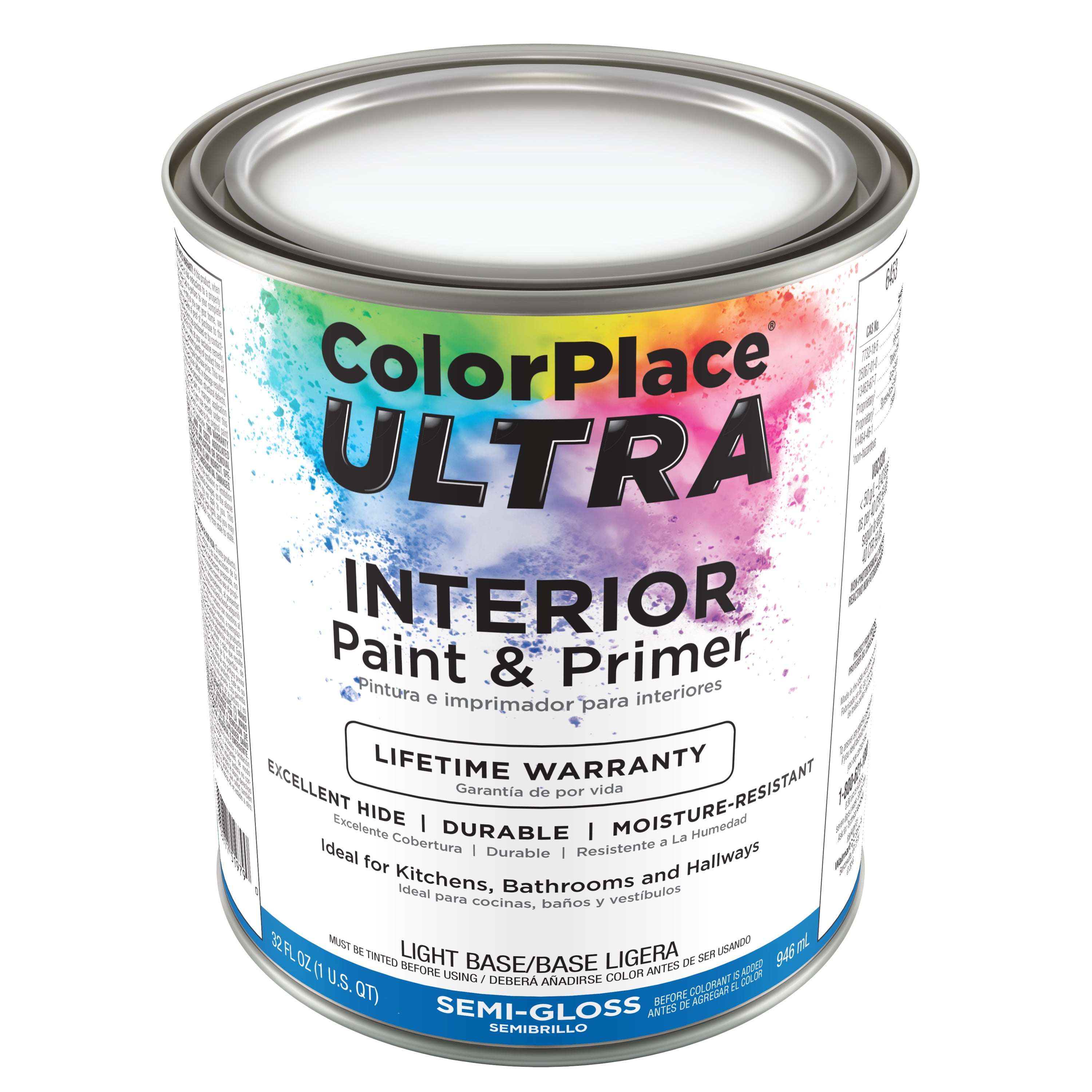 Color Place Ultra SemiGloss Interior Paint & Primer Light Base, 1Qt