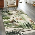 thumbnail image 3 of Green Forest Area Rug 4x6 Washable Rug Non Slip Modern Art Animals Watercolor Rustic Large Area Rug Indoor Floor Carpet for Entryway Bedroom Kitchen Living Room Home Office Dining Room Nursery, 3 of 8