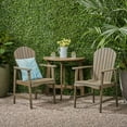 thumbnail image 2 of GDF Studio Perkins Outdoor Acacia Wood 3 Piece Adirondack Bistro Set with Half Round Table, Gray, 2 of 11