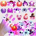 thumbnail image 2 of LINLIN 50pcs Halloween Led Light Up Rings, Party Favors Flash Rings for Kids, Finger Lights for Halloween Cosplay Birthday Party Decoration Supplies, 2 of 7