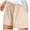 Beige, variant on vigerkar Casual Shorts for Women Comfy Elastic Waist Drawstring Pocket Shorts Pants Dark Green, L