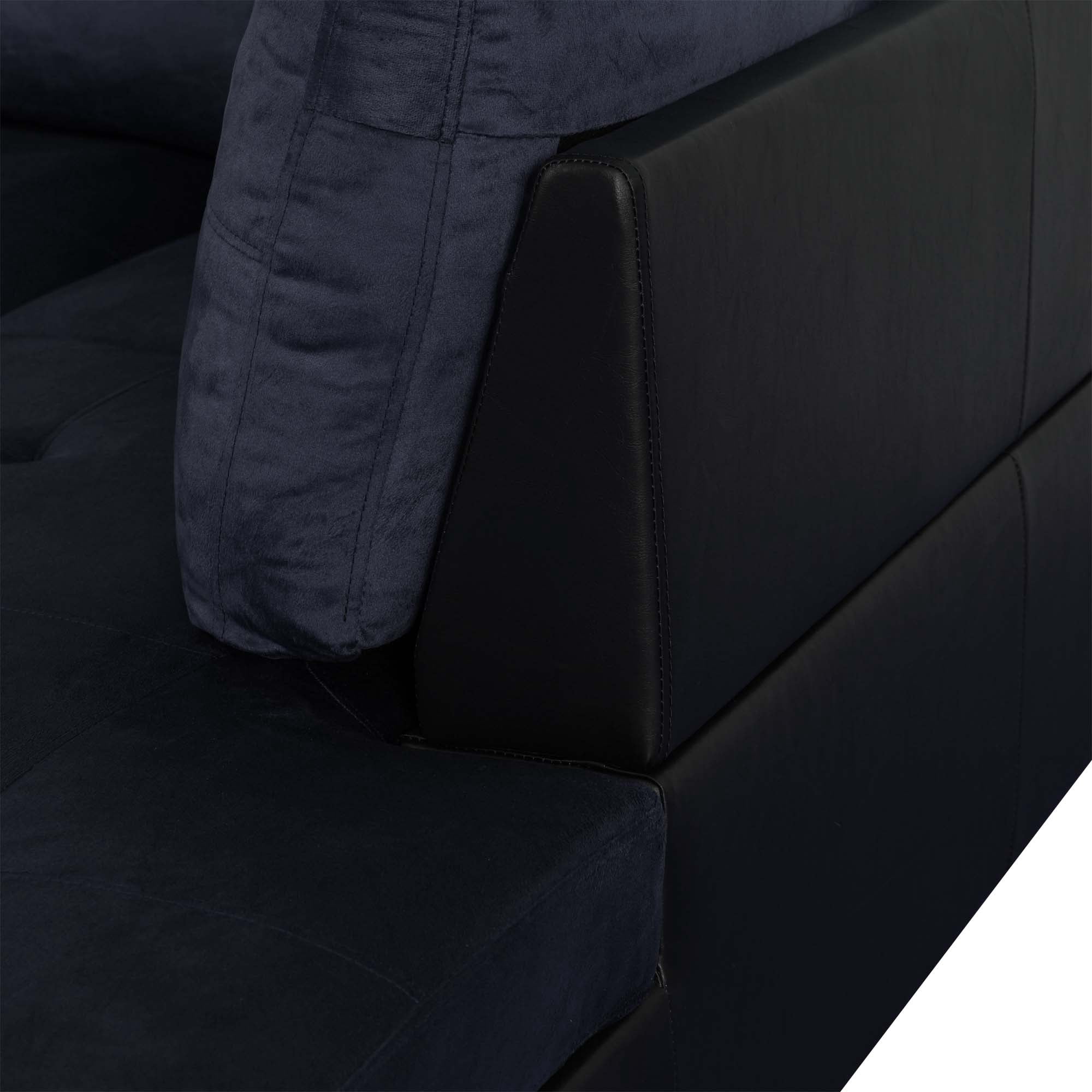 Aukfa Sectional Sofa, 3 Piece Living Room Couch with Storage Ottoman, Right Facing Chaise, Dark Blue