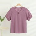 thumbnail image 2 of ZyeKqe Plus Size Summer Tops for Women Short Sleeve Shirts Round Neck T Shirts Loose Fitted Loungewear, 2 of 3