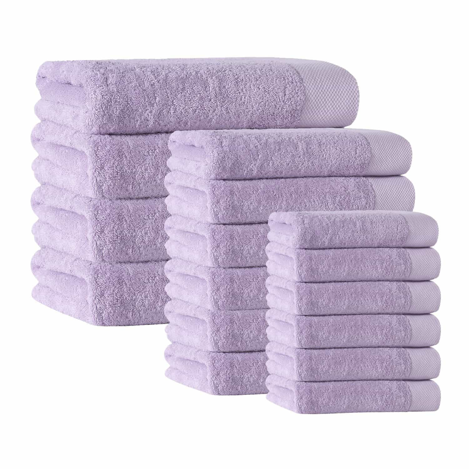 Enchante Home Signature Towel Set 16 Piece Set, long staple Turkish