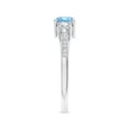 thumbnail image 3 of Angara Natural 0.4 Ct. Aquamarine with Diamond Classic Ring in 14K White Gold for Women (Ring Size: 11.5), 3 of 9