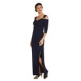 thumbnail image 2 of R&M Richards Robe Grande Occasion Spéciale pour Femmes Taille Empire Épaules Dénudées avec Manches, Marine, 22 Plus, 2 of 4