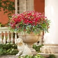 thumbnail image 3 of Artificial Flowers for Outdoor, UV Resistant Faux Plastic Flowers Shrubs for Garden Patio Porch Window Box Decor (Mixed Red), 3 of 4